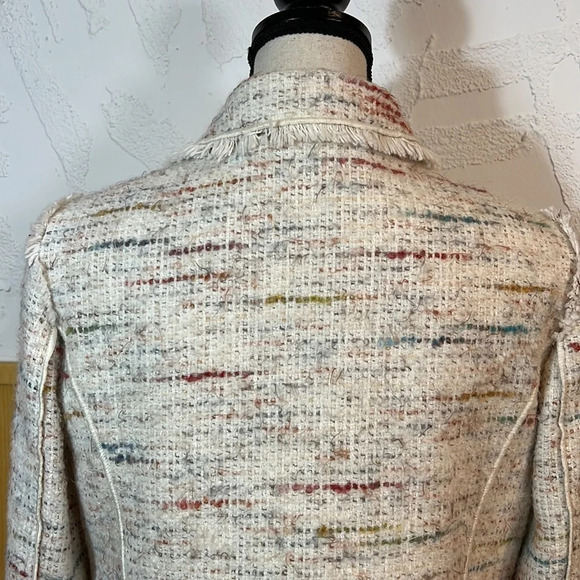 Worth Cream Tweed Short Button-Up Jacket Sz-10 - Picture 6 of 11